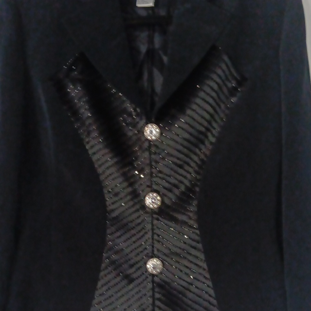 Sophisticated Black Women's Blazer with Crystal Accents